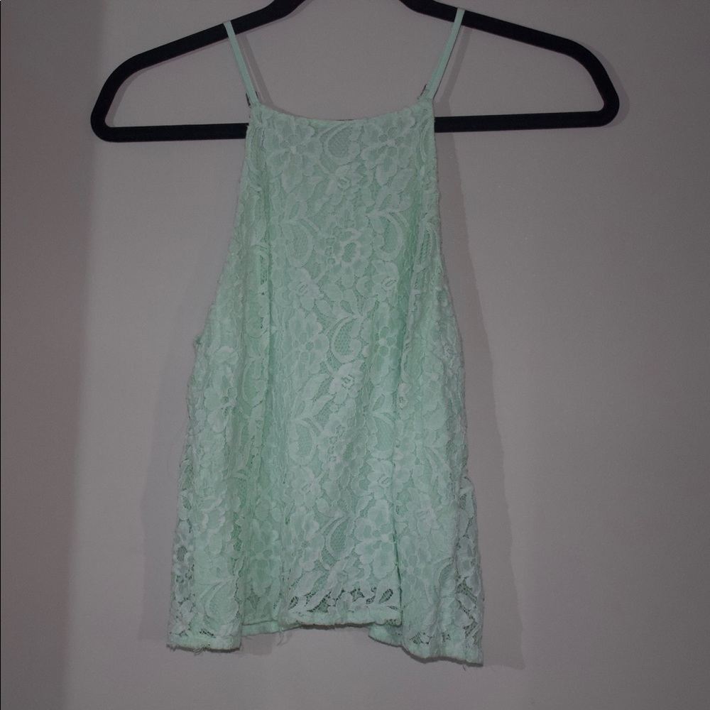 Turquiose lacey tank